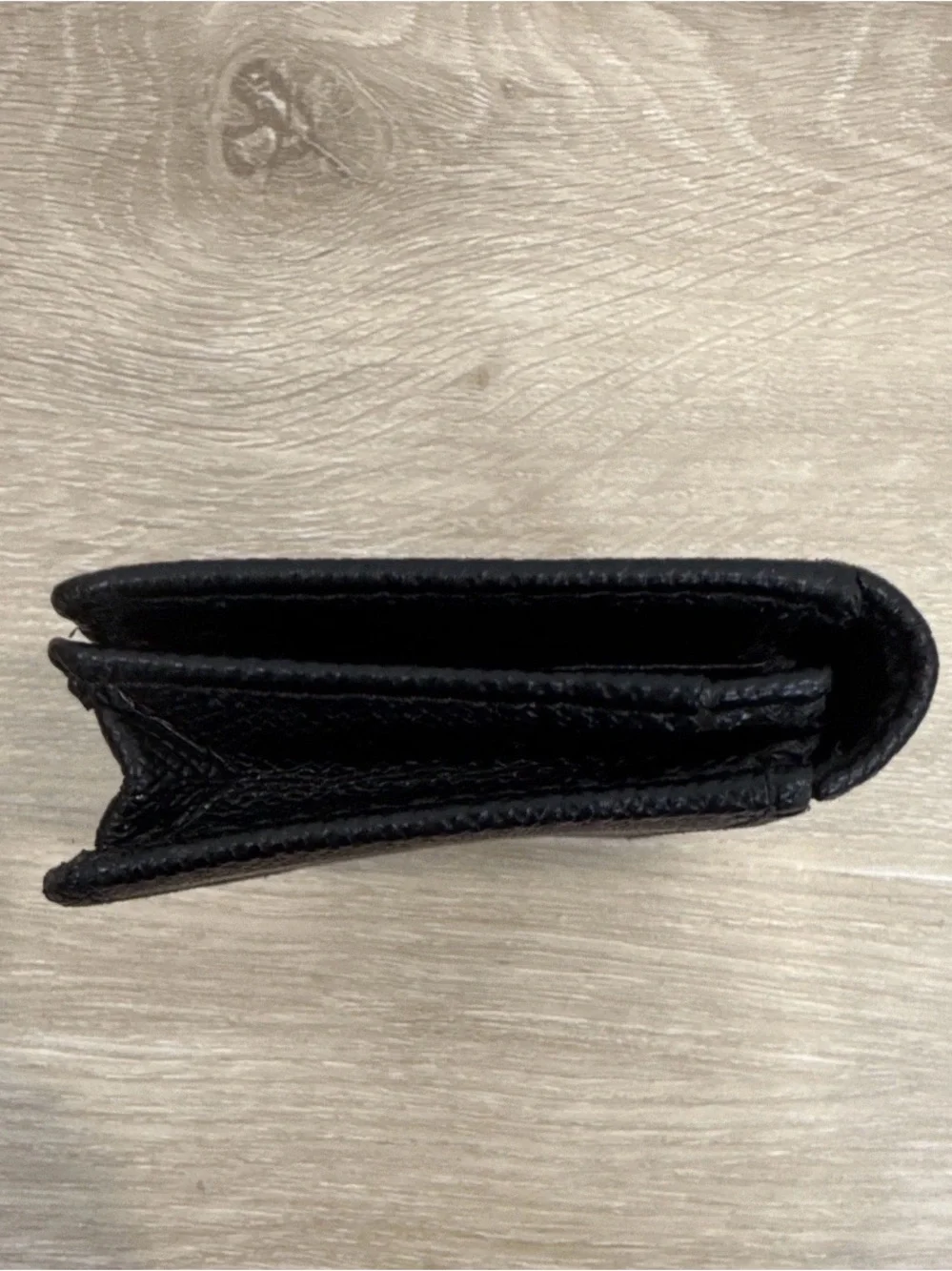 Furla Black Leather Trifold Wallet with Gold Logo